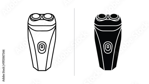 Electric Shaver Illustration Outline