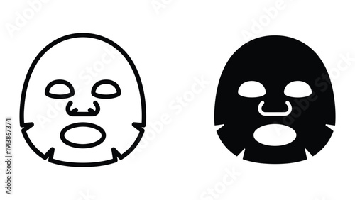 Two cartoon masks on white background