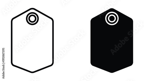 Tag or label icons in black and white