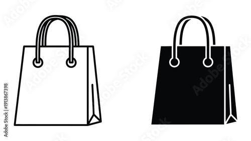 Shopping bags icon set