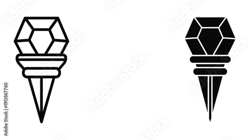 Golf tee icons in black and white