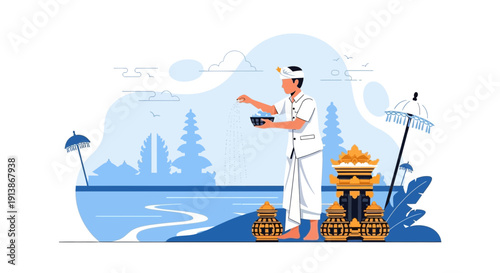 Cultural and Religious Ritual Ceremony with Traditional Atmosphere