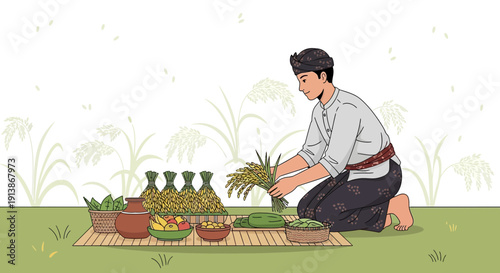 Cultural and Religious Ritual Ceremony with Traditional Atmosphere