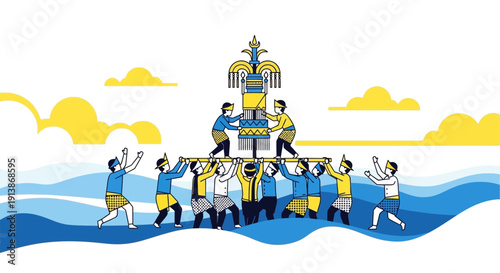 Cultural and Religious Ritual Ceremony with Traditional Atmosphere