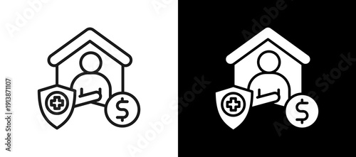 Employee Benefits whiteblack icon