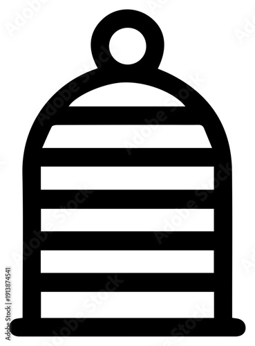 Minimalist black line icon of a bee escape device for beekeeping
