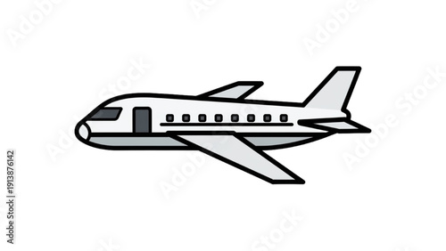 Simple illustration of an airplane in flight from a side view