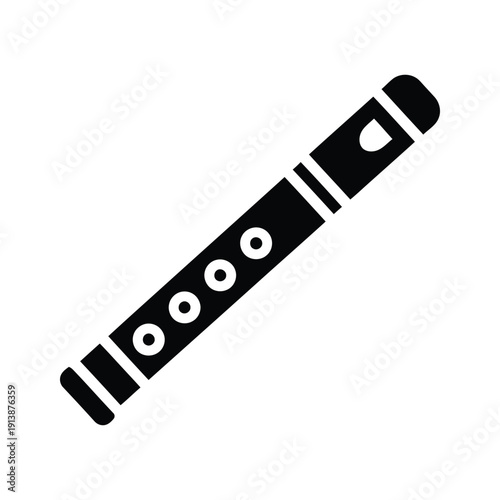 Simple black and white illustration of a recorder