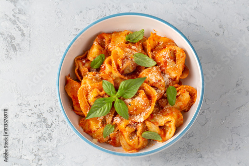 Italian tortellini pasta wi...