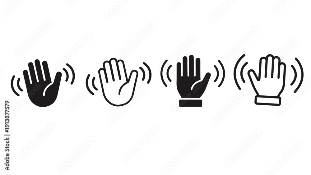 Fototapeta premium Hand gesture icons for communication and interaction in modern design