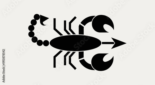 Scorpio Zodiac Symbol Silhouette Icon.