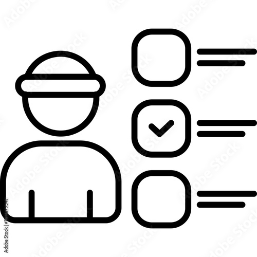 Person with helmet and checklist Icon