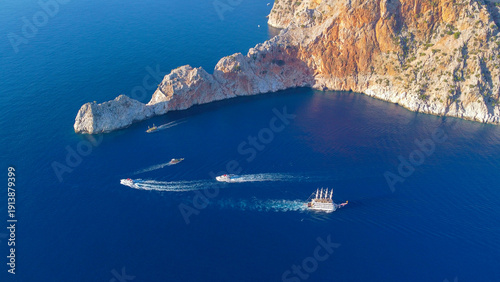 Aerial drone view Alanya ca...