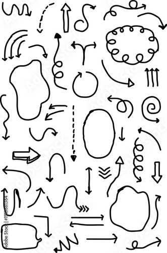 Collection of various abstract shapes and symbols