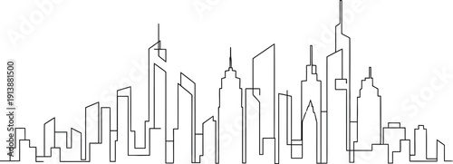 City skyline with modern skyscrapers and buildings