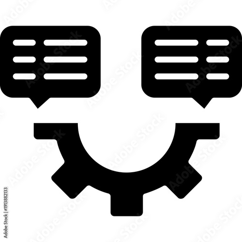Gear with two speech bubbles Icon
