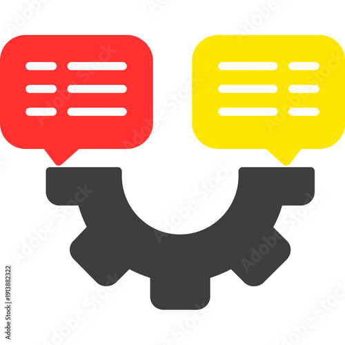 Gear with two speech bubbles Icon