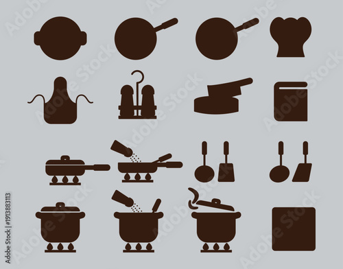 kitchen icons and food