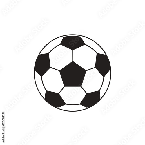 Stylized Black and White Soccer Ball for Sports and Recreation Themes