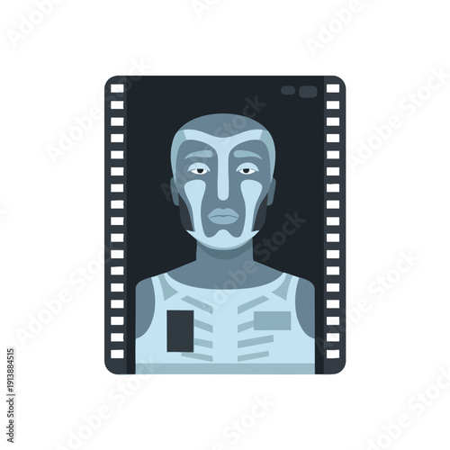 Creative Digital Illustration of a Modern Person in a Frame for Advertising and Design Projects