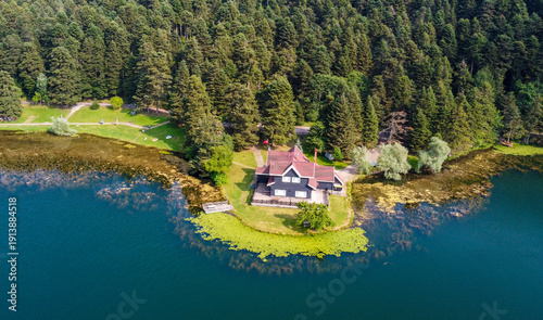 Konstfotografi Travel Concept photo. Turkey Bolu Golcuk lake view.