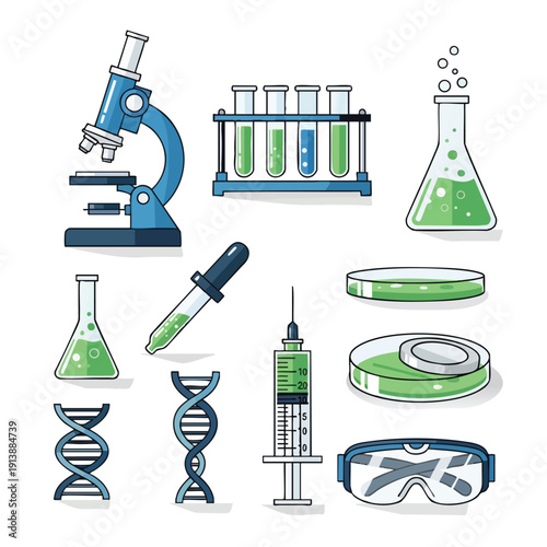 Laboratory Equipment and Medical Icons