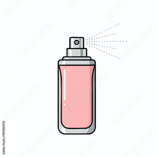 Pink Perfume Bottle Illustration