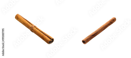 Cinnamon Sticks Pair Isolated on Transparent Background