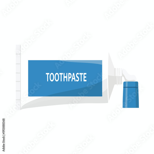 Blue Toothpaste Tube with Open Cap