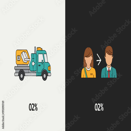Construction Vehicle and Communication Between Business Professionals