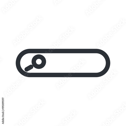 検索窓のシンプルUIアイコン　虫眼鏡付きサーチバー