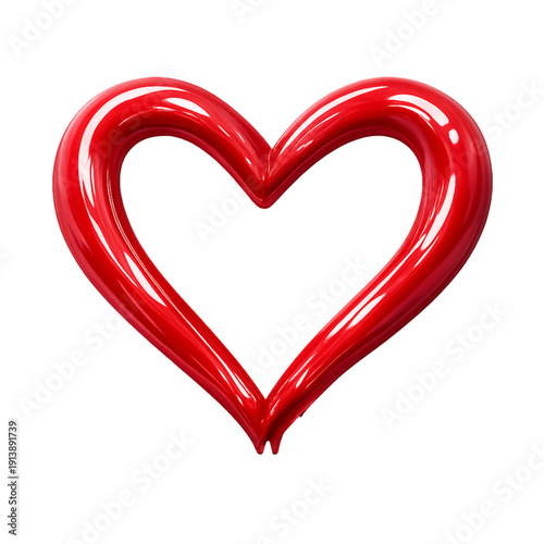 Shiny red heart symbol for love and affection
