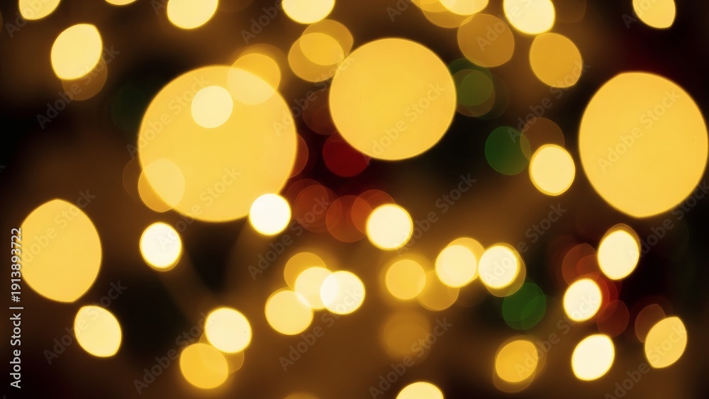 Obraz premium Blurry Yellow Lights on Dark Background.