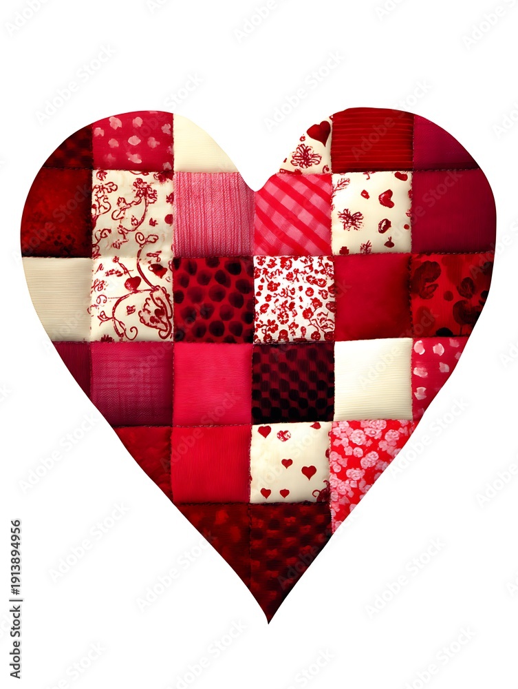 Obraz premium heart made of textile, patchwork