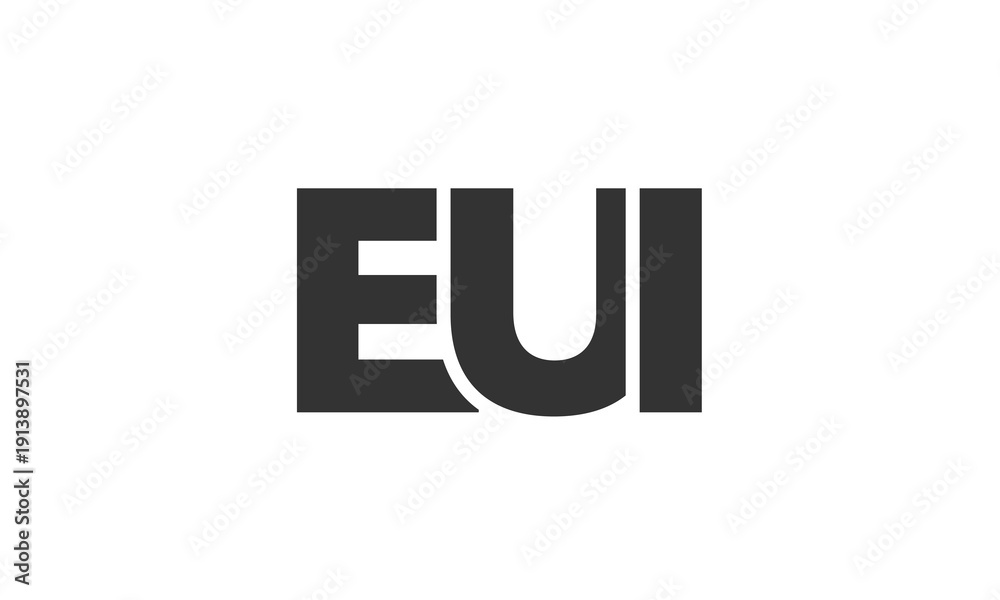 Obraz premium EUI logo design template with strong and modern bold text. Initial based vector logotype featuring simple and minimal typography. Trendy company identity.