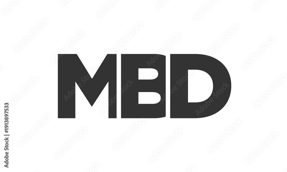 Obraz premium MBD logo design template with strong and modern bold text. Initial based vector logotype featuring simple and minimal typography. Trendy company identity.