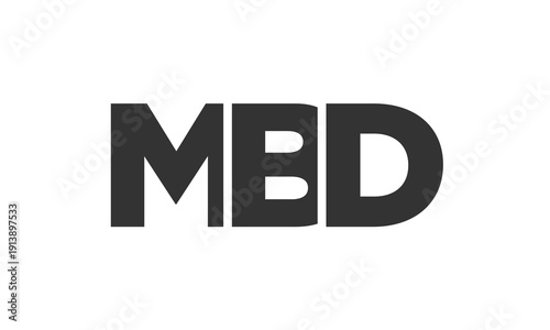 MBD logo design template with strong and modern bold text. Initial based vector logotype featuring simple and minimal typography. Trendy company identity.