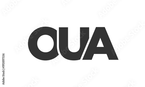 OUA logo design template with strong and modern bold text. Initial based vector logotype featuring simple and minimal typography. Trendy company identity.