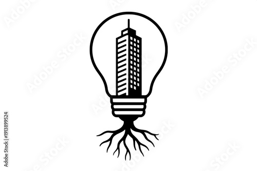 Urban Sustainability Smart City Illustrative Icon - Future Eco Living