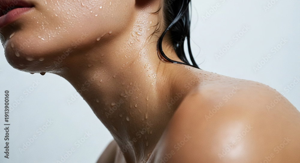 custom made wallpaper toronto digitalWomanâ€™s Face Covered in Water Drops