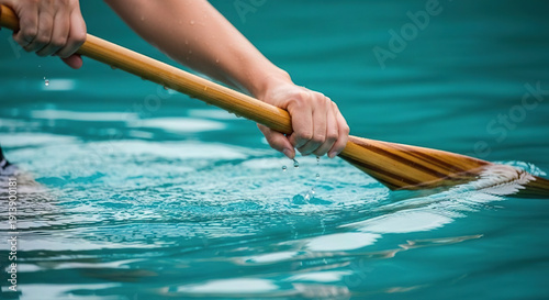 Wallpaper Mural Person Rowing on Water with Paddle Torontodigital.ca