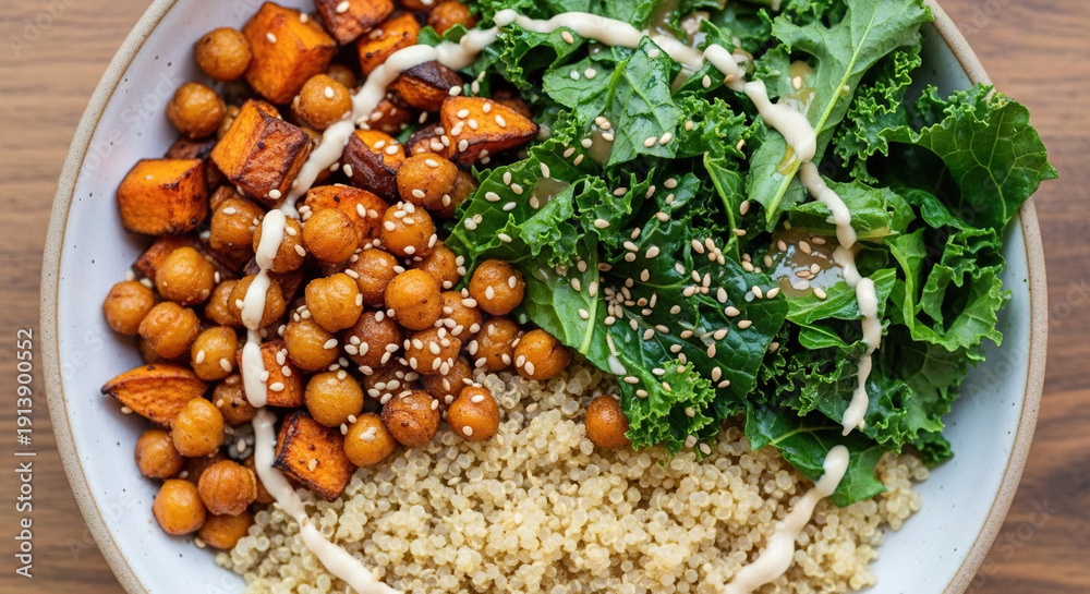 custom made wallpaper toronto digitalHealthy quinoa salad with roasted sweet potatoes, chickpeas, and greens