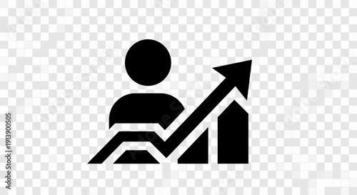 Person Icon with Rising Graph Arrow.