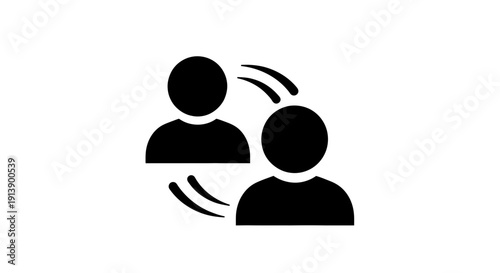 Two People Silhouette Icon Simple Design.
