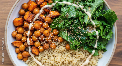 Wallpaper Mural Healthy quinoa salad with roasted sweet potatoes, chickpeas, and greens Torontodigital.ca