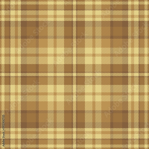 Display seamless check background, amazing texture vector textile. Revival plaid fabric pattern tartan in orange and yellow colors.