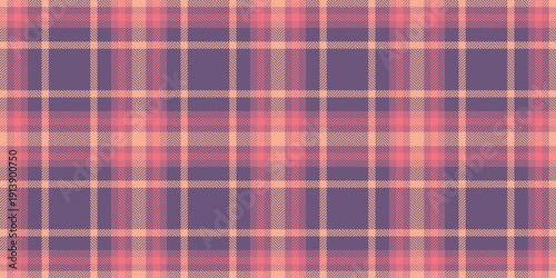 Asymmetric textile plaid seamless, fit pattern texture tartan. Industry vector background check fabric in red and violet colors.