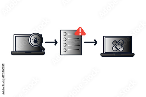 Cybersecurity Incident Response Workflow with Malware Detection Alert and Patch