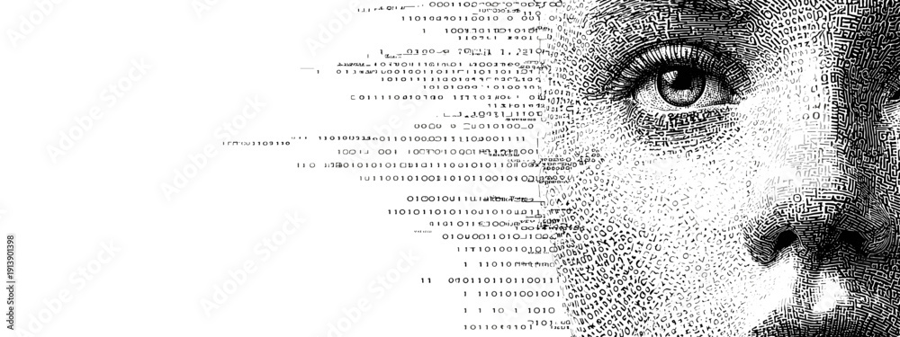 Εκτύπωση καμβά close up of woman face siluette vector illustartion
