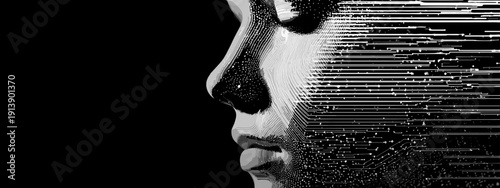 close up of woman face siluette vector illustartion 